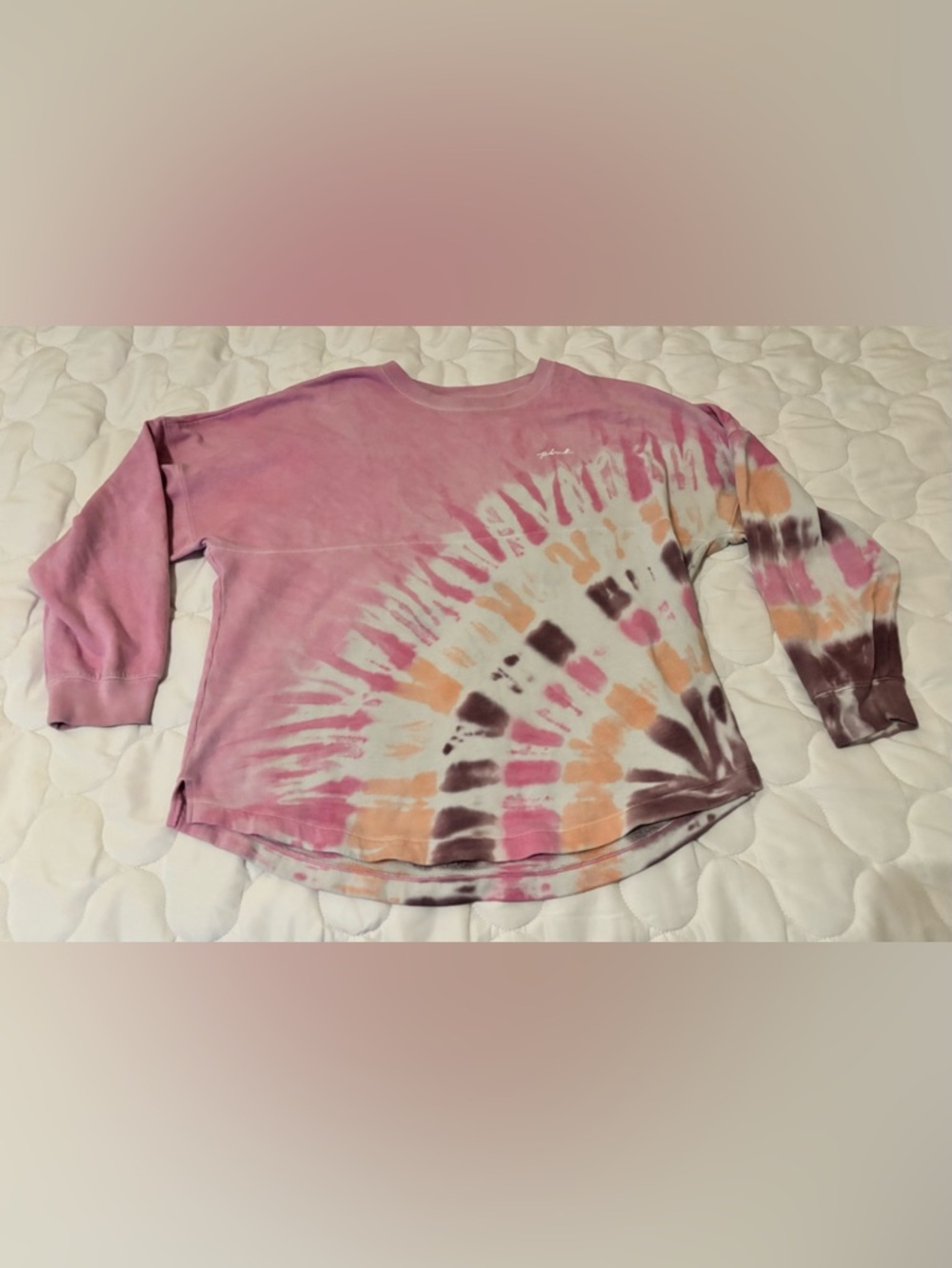 Pink sweatshirt size large tie dye